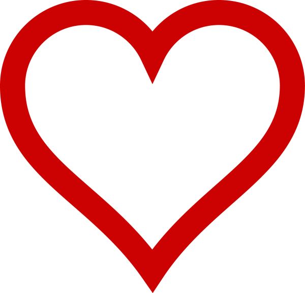 Сердце красное контур