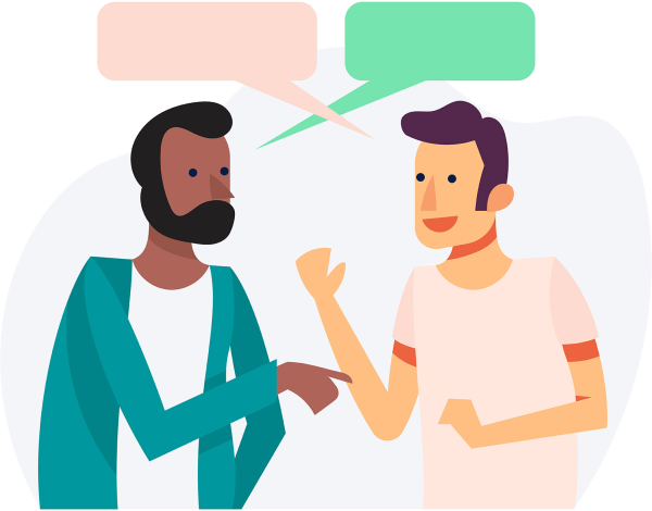 Иллюстрация общение Flat