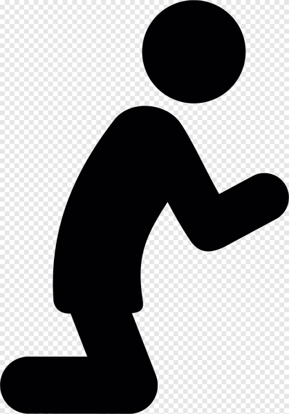 Силуэт на коленях