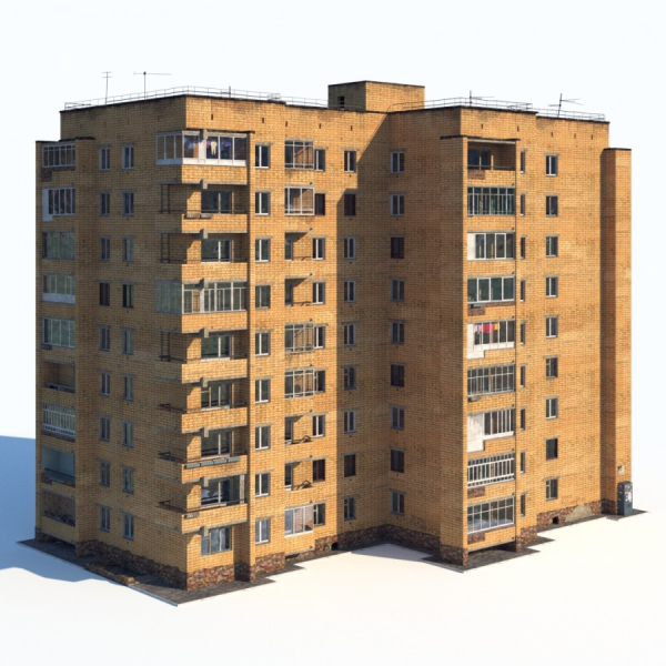 Панельный дом 3ds Max