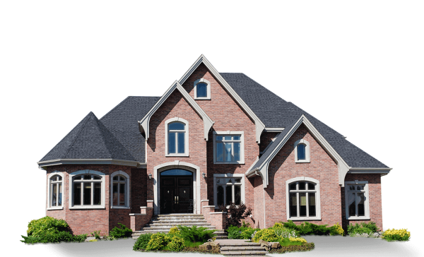 Кирпичный дом без фона