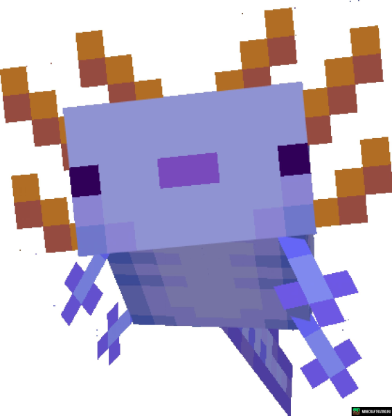 Зелёный аксолотль в майнкрафт