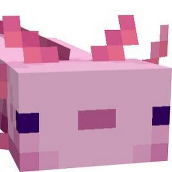 Белый аксолотль в майнкрафт