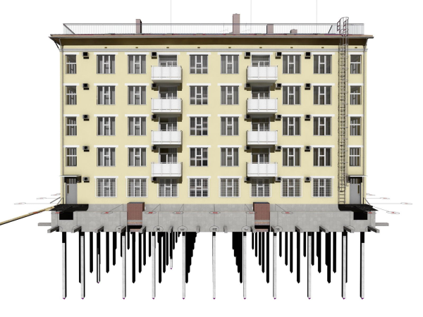Фасады пятиэтажных жилых домов