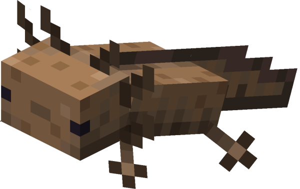 Коричневый аксолотль майнкрафт