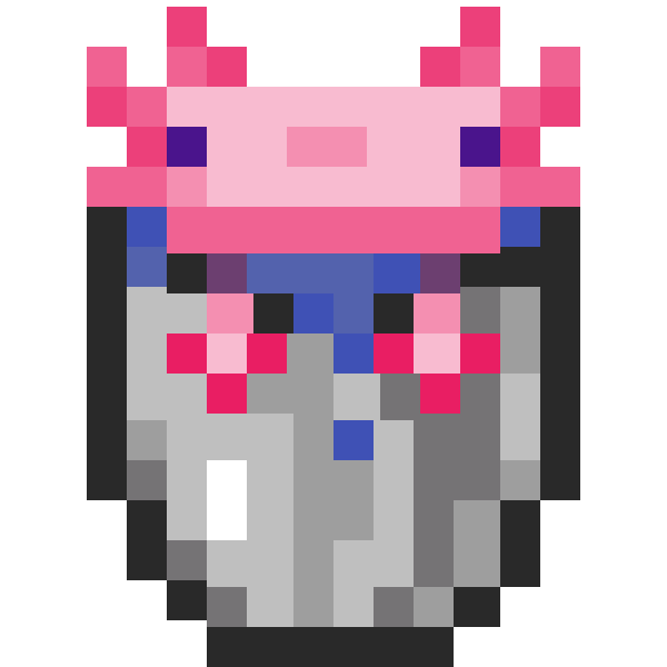 Аксолотль в ведре из МАЙНКРАФТА