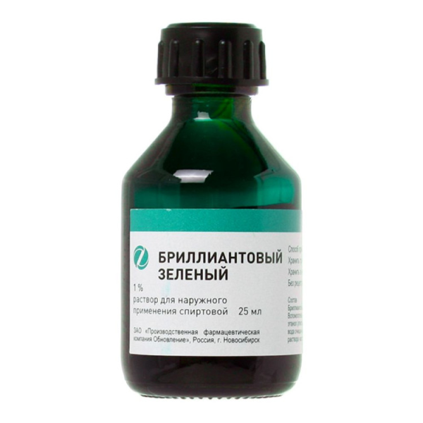 Бриллиантовый зеленый р-р спирт. 1% Фл. 25 Мл