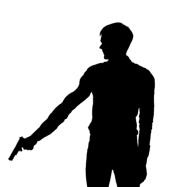 Силуэт молодого человека