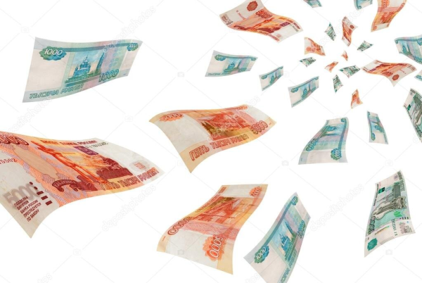 Летающие купюры рубли