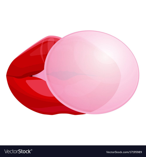 Губы с жвачкой