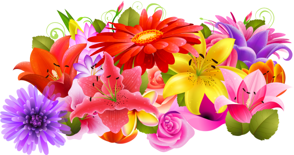 Цветочки на прозрачном фоне