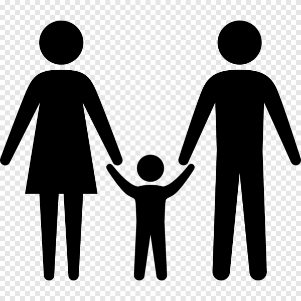 Силуэт родителей с ребенком