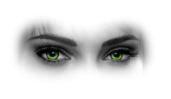 Женский взгляд на прозрачном фоне