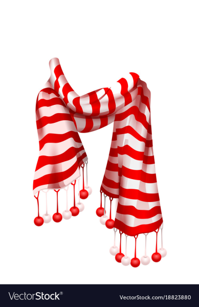 Красный новогодний шарф