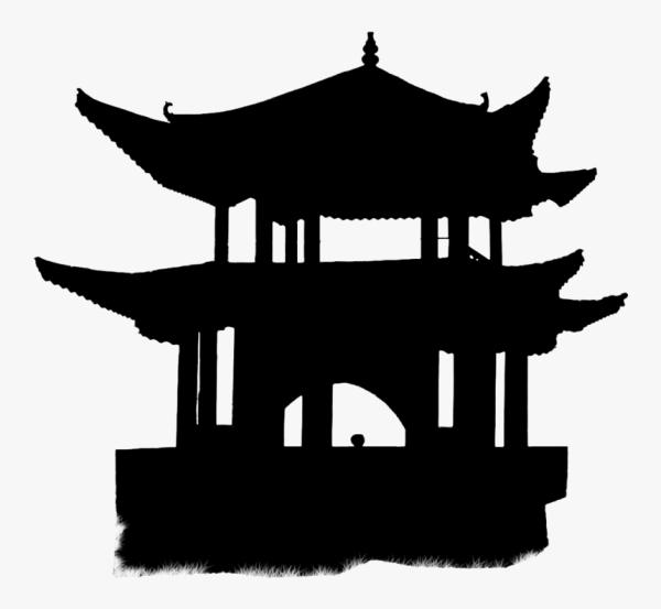 Китайский храм силуэт