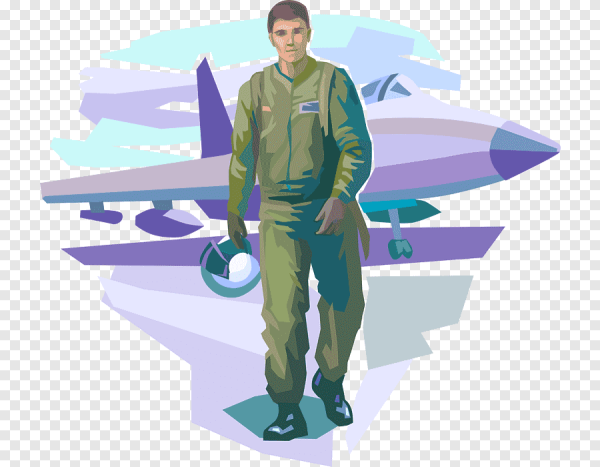 Военный летчик для детей на прозрачном фоне