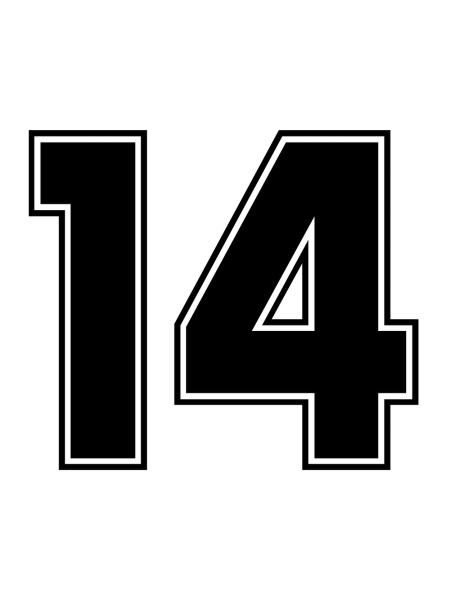 Наклейка на авто цифра 14