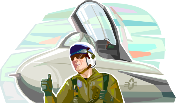 Военный летчик на прозрачном фоне