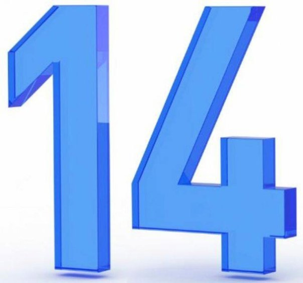 Цифра 14 на фоне