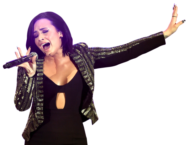 Деми Ловато с микрофоном