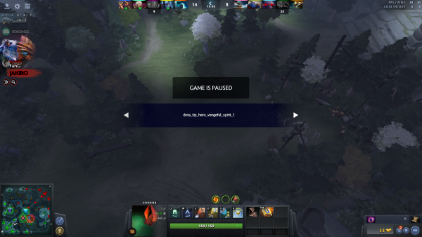 Dota игра на паузе
