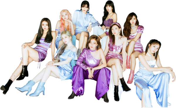 Группа twice на белом фоне