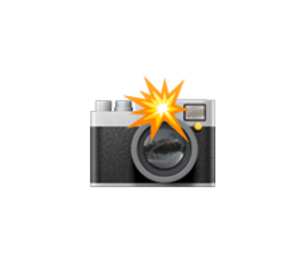Фотоаппарат со вспышкой эмодзи
