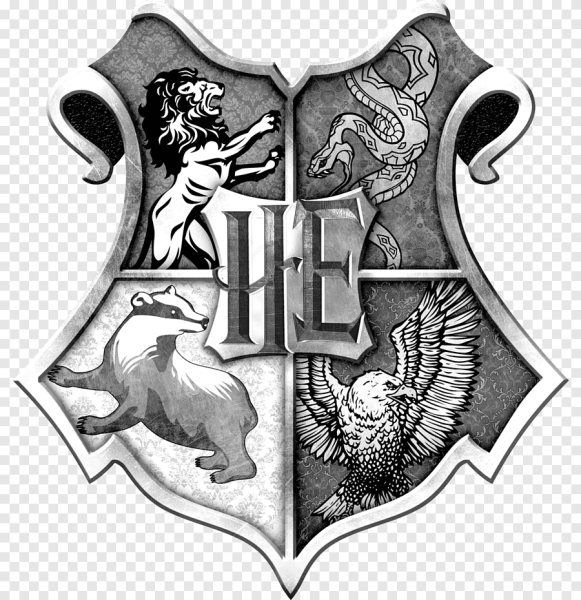 Герб Хогвартса контур