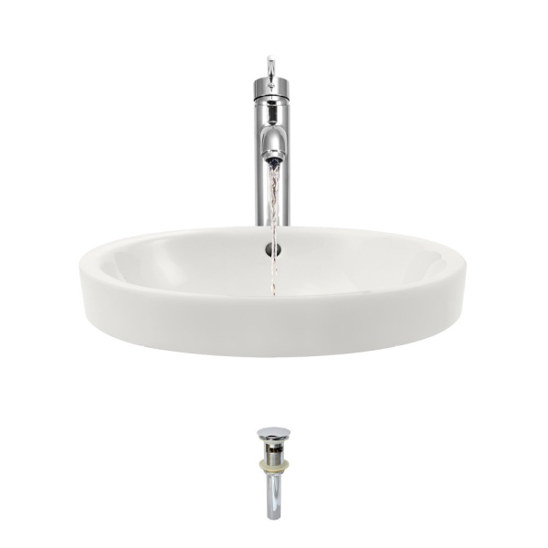 Раковина Compass Drop-in/Undermount Bathroom Sink White/Single Glaze