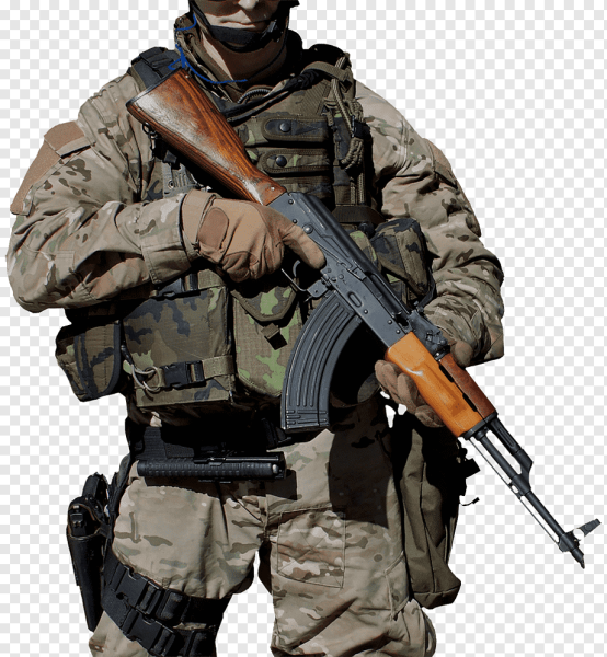 Военный на прозрачном фоне