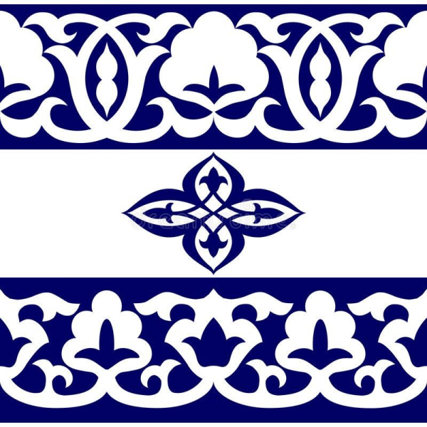 Национальный узор тюбетейки Узбекистана вектор