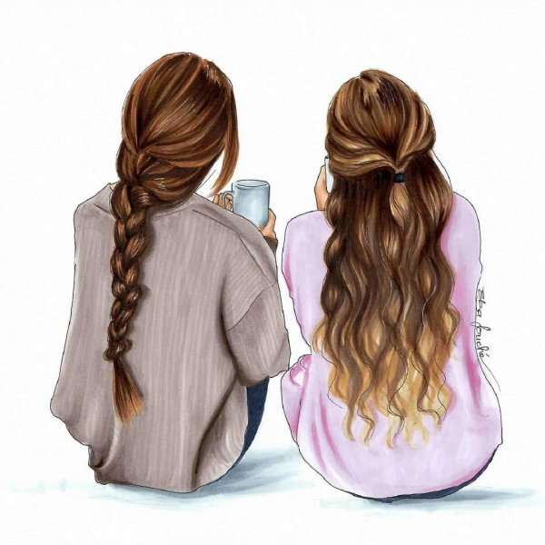 Две подруги рисунок