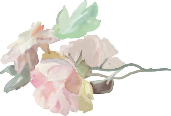 Полупрозрачный цветок акварель