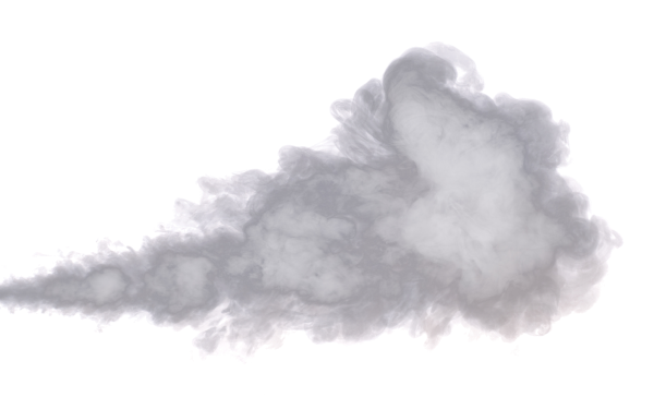 Серый дым на белом фоне