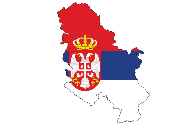 Карта Сербии с флагом