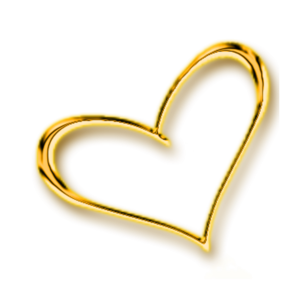 Золотые сердечки на прозрачном фоне