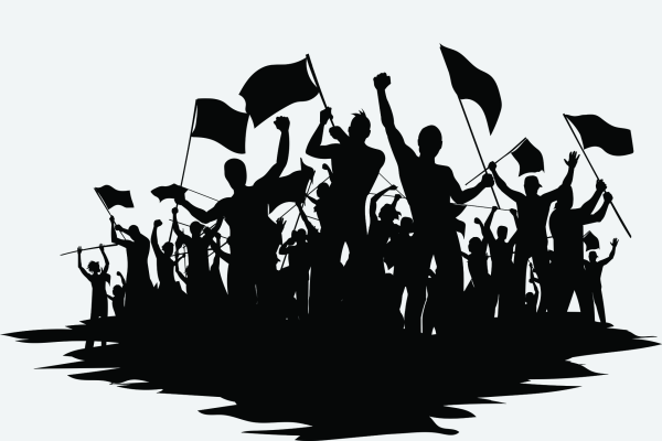 Митинг силуэт