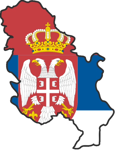 Карта Сербии с флагом