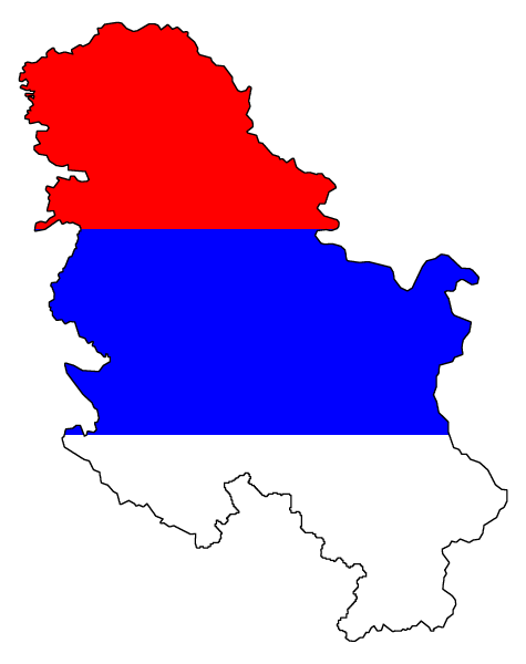 Карта с флагом королевства Сербии