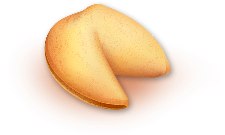 Печенье с предсказаниями на прозрачном фоне