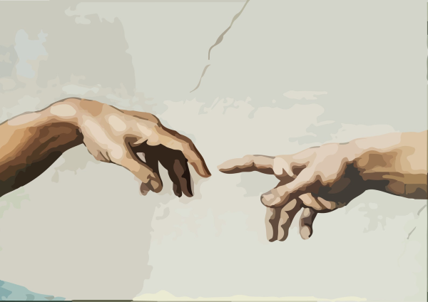 Две руки картина Микеланджело