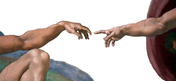 Микеланджело Сотворение Адама фон