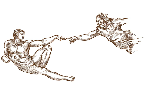 Микеланджело Сотворение Адама