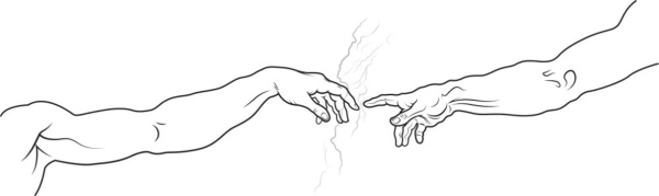 Микеланджело Сотворение Адама вектор