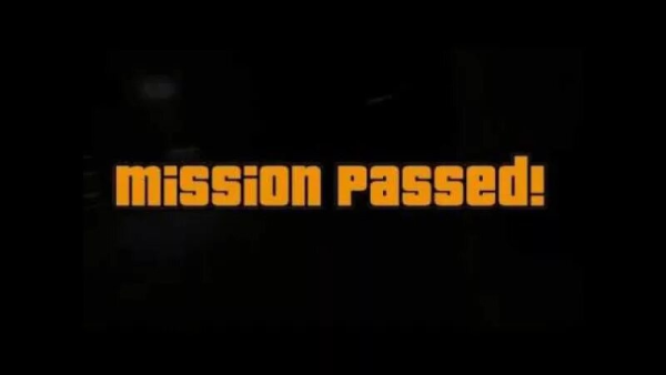 Надпись Mission complete
