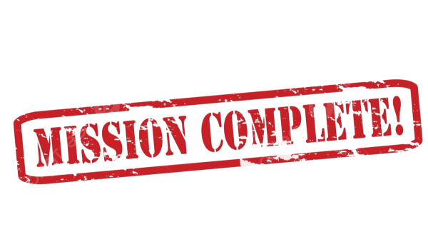Надпись Mission complete