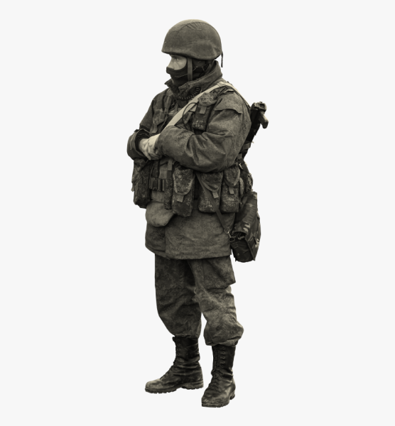 Военный на прозрачном фоне