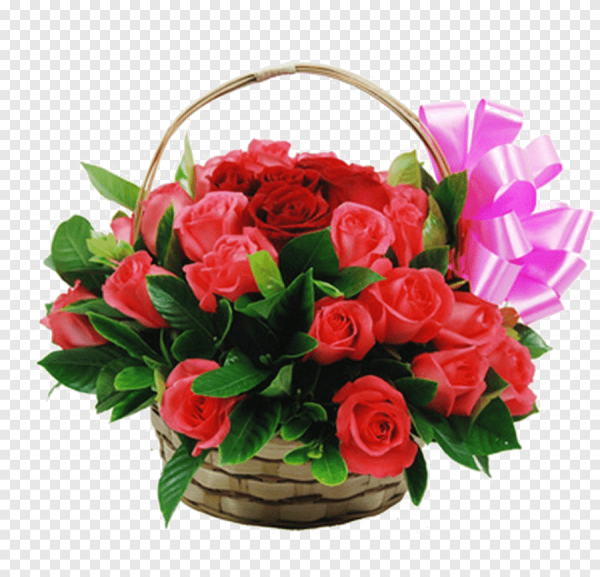 Цветы розы в корзине