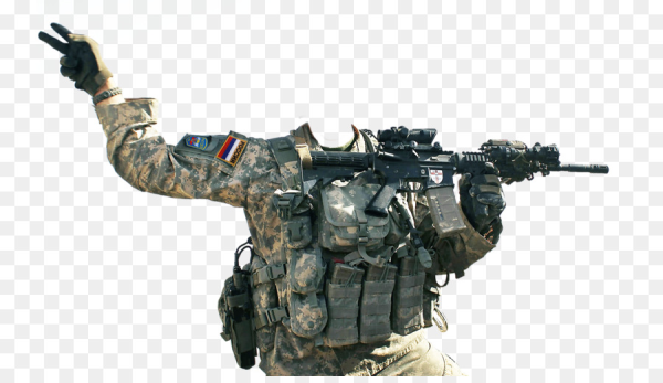 Военный на прозрачном фоне