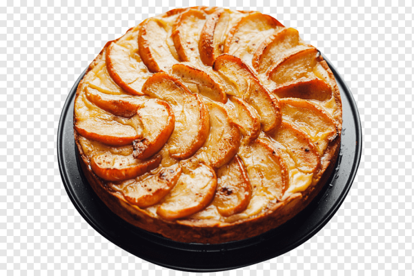 Шарлотка с яблоками на белом фоне